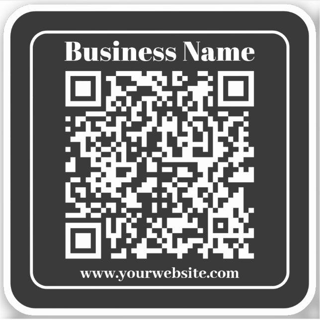 Editable QR code Black & White Retro Modern Style (Front)