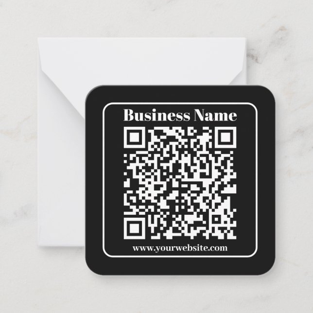 Editable QR code Black & White Retro Modern Style Card (Front)