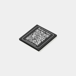 Editable QR code Black & White Retro Modern Style Post-it Notes