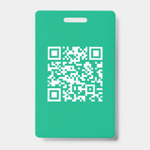 Editable QR Code Generate Your Own Teal Green Badge