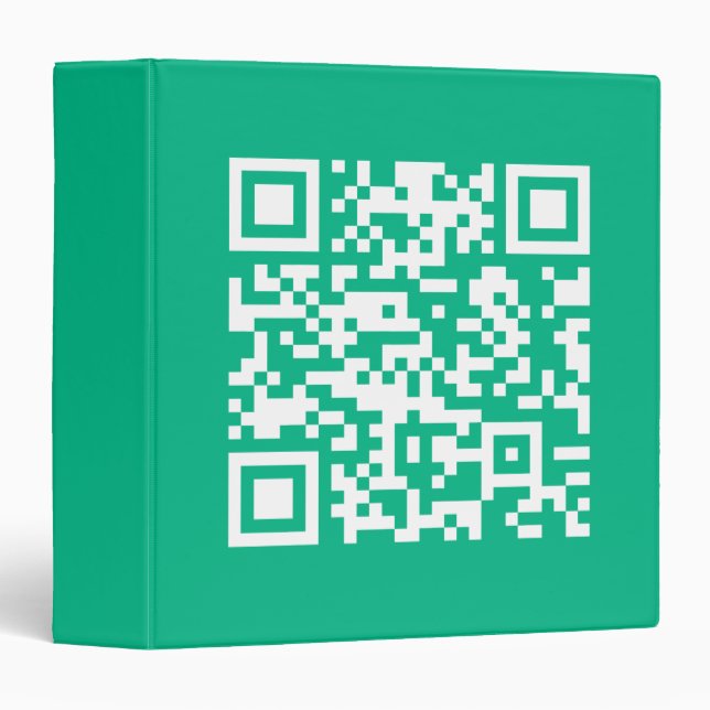 Editable QR Code Generate Your Own |  Teal Green  Binder (Front/Spine)