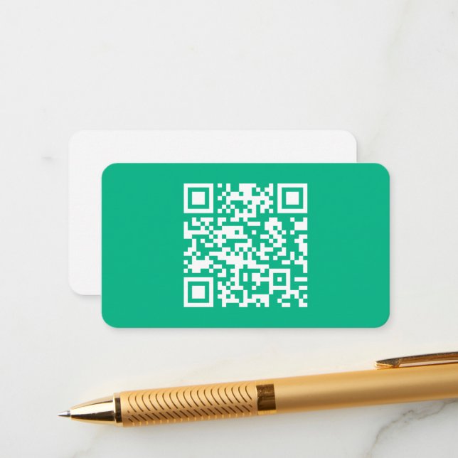 Editable QR Code Generate Your Own |  Teal Green  Enclosure Card (Front/Back In Situ)