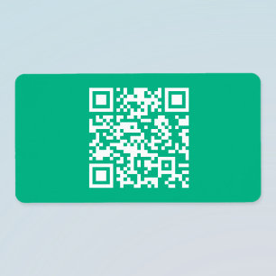 Editable QR Code Generate Your Own Teal Green Label