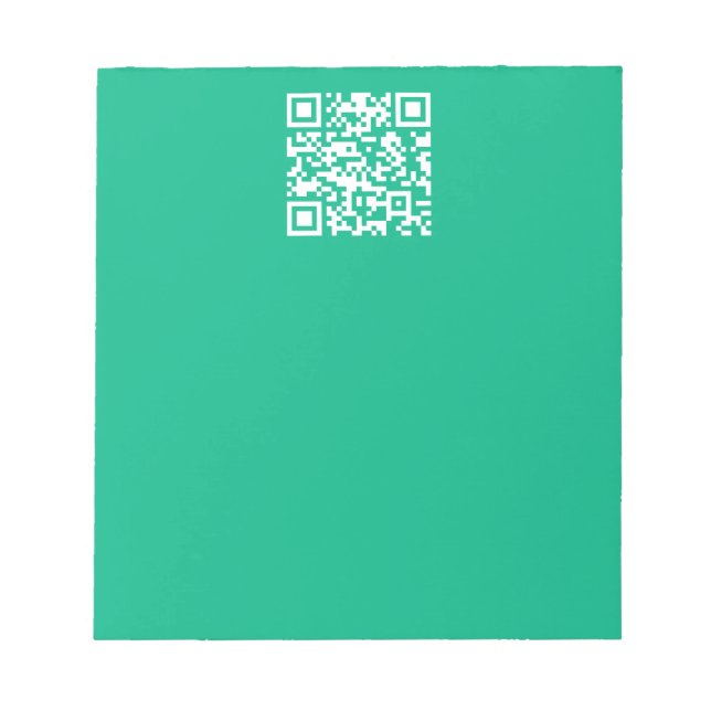 Editable QR Code Generate Your Own |  Teal Green  Notepad (Front)