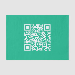 Editable QR Code Generate Your Own Teal Green Tissue Paper