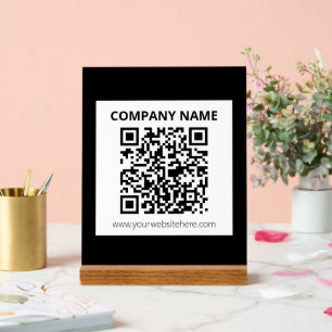 Editable QR code & Simple Customizable Design  Acrylic Sign
