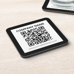 Editable QR code & Simple Customizable Design  Coaster