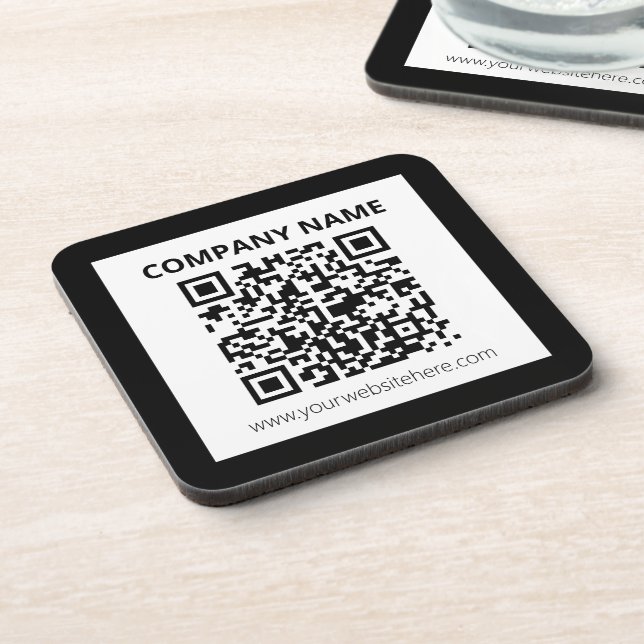 Editable QR code & Simple Customizable Design  Coaster (Left Side)