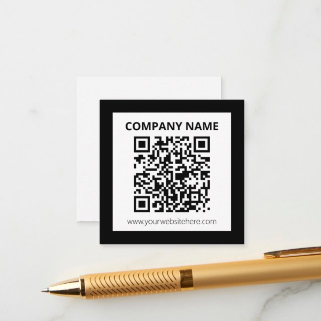 Editable QR code & Simple Customizable Design  Enclosure Card (Front/Back In Situ)