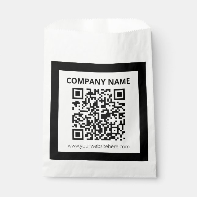 Editable QR code & Simple Customizable Design  Favour Bag (Front)
