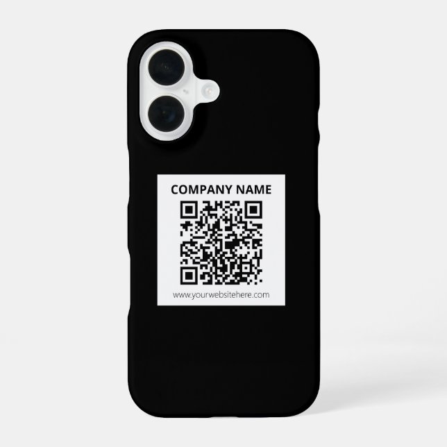 Editable QR code & Simple Customizable Design  iPhone 16 Case (Back)