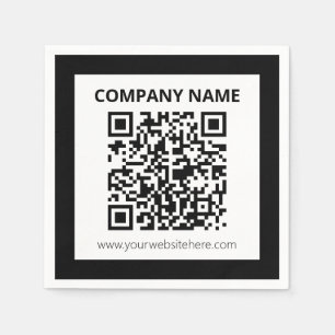 Editable QR code & Simple Customizable Design  Napkin