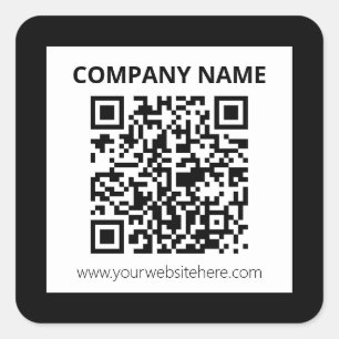 Editable QR code & Simple Customizable Design  Square Sticker
