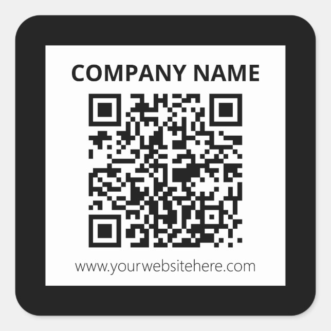 Editable QR code & Simple Customizable Design  Square Sticker (Front)