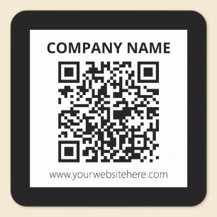 Editable QR code & Simple Customizable Design Square Sticker