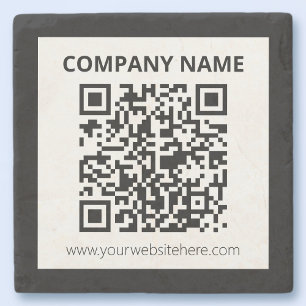 Editable QR code & Simple Customizable Design Stone Coaster