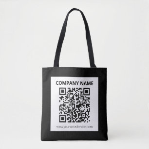 Editable QR code & Simple Customizable Design  Tote Bag