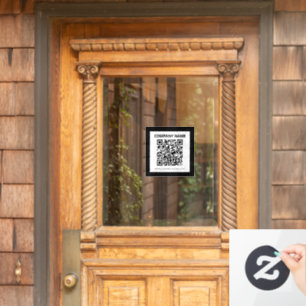 Editable QR code & Simple Customizable Design  Window Cling