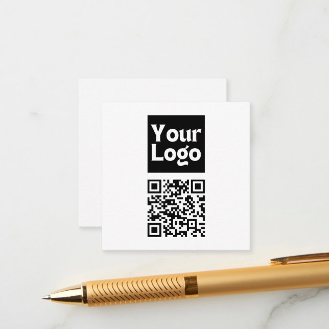 Editable QR code & Your Business Logo or Image Enclosure Card (Front/Back In Situ)