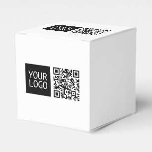 Editable QR code & Your Business Logo or Image Favor Box