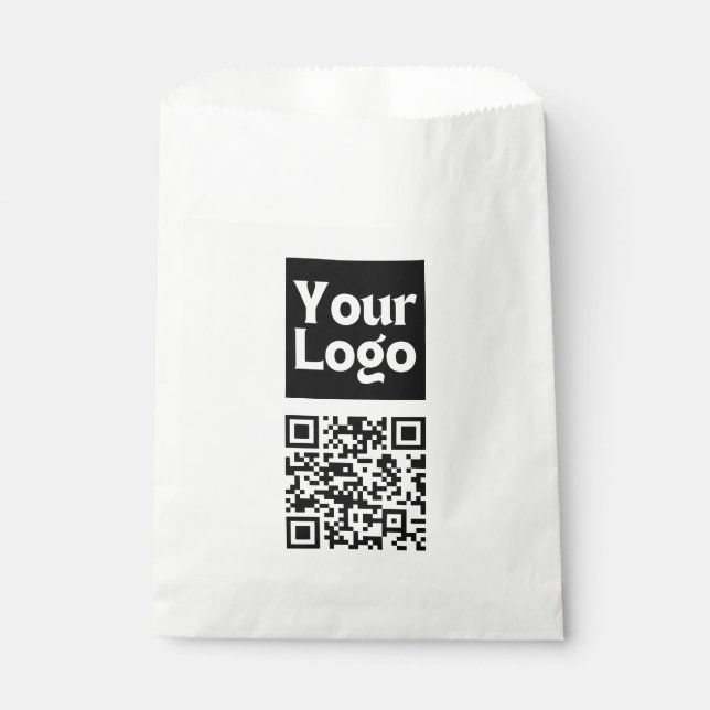 Editable QR code & Your Business Logo or Image Favour Bag (Front)