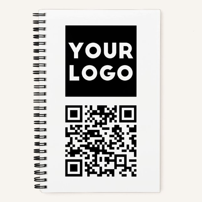 Editable QR code & Your Business Logo or Image Notebook (Front)