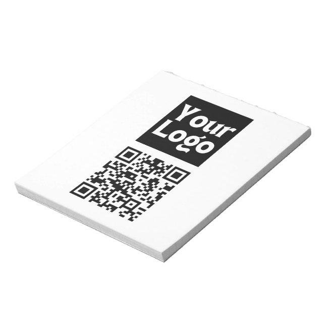 Editable QR code & Your Business Logo or Image Notepad (Rotated)
