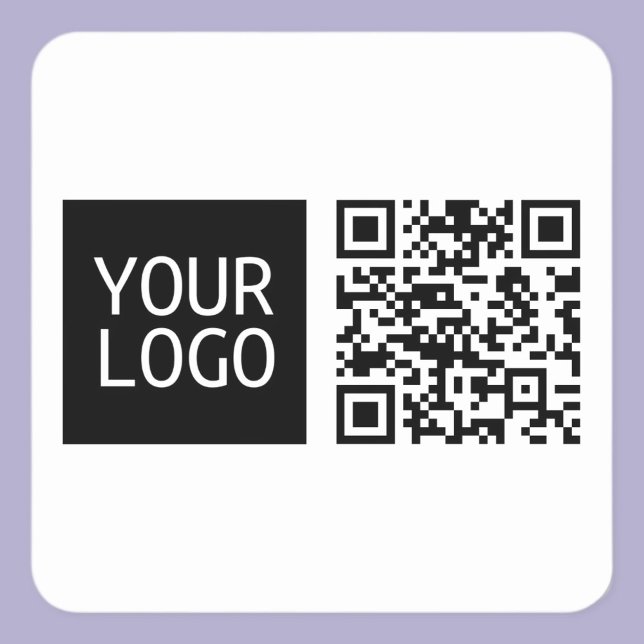 Editable QR code & Your Business Logo or Image Square Sticker (Creator Uploaded)