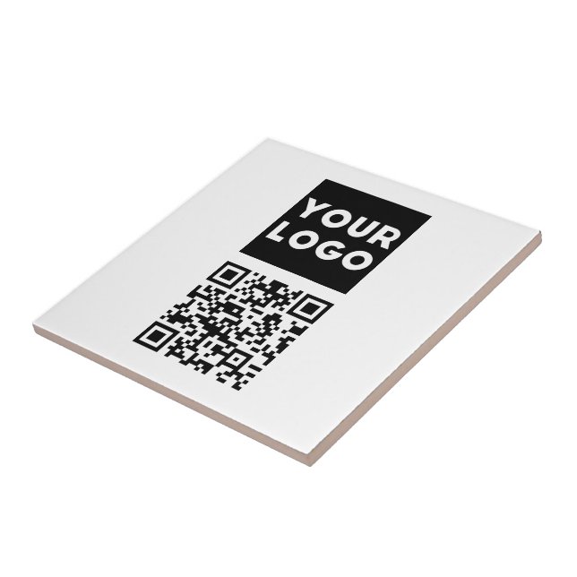 Editable QR code & Your Business Logo or Image Tile (Side)