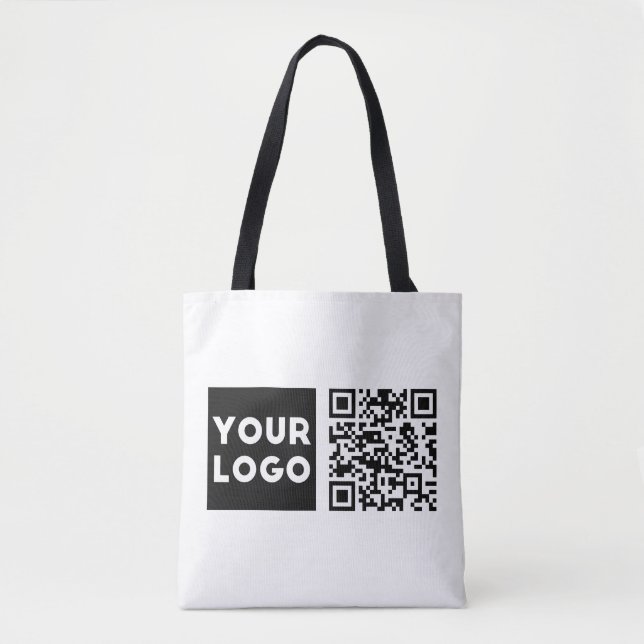 Editable QR code & Your Business Logo or Image Tote Bag (Front)