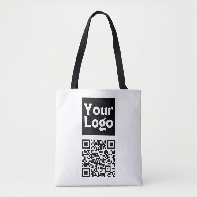 Editable QR code & Your Business Logo or Image Tote Bag (Front)