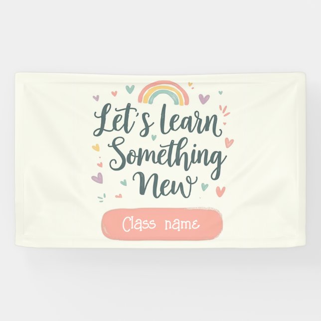 Editable Rainbow Classroom – Let’s Learn Banner (Horizontal)