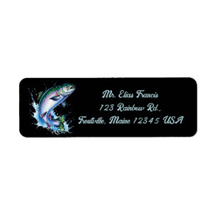 Editable Rainbow Trout Return Address