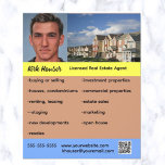 Editable Real Estate Agent  Flyer<br><div class="desc">This bright and colourful real estate agent flyer is sure to catch people's attention! The photograph, illustration, and QR code are editable so replace them with your own photos. The information is editable so change the details as well as the font style, size and colour. The background colours can be...</div>
