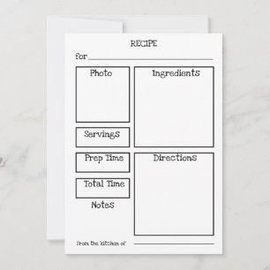 Editable Recipe Card. Personalize with photos Holiday Card