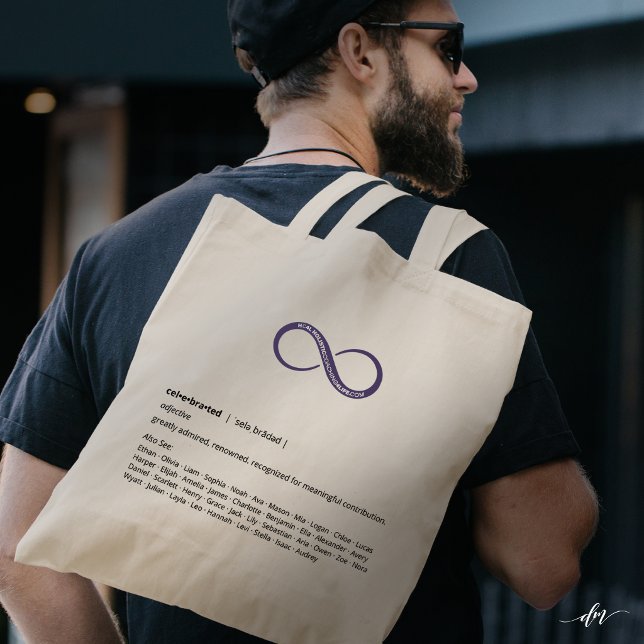 Editable Recognition Tote Bag (Casual carry revealing back design—definition and personalization create lasting recognition.)