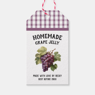 Editable red grape jelly Homemade Preserve Gift Tags