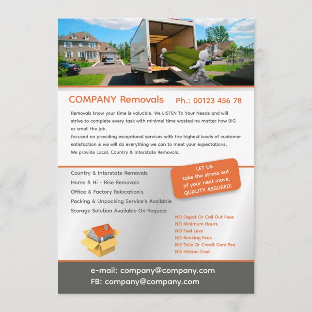 Editable Removal Services Flyer Template (Front)