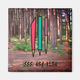 Editable Retro Colourful Pen Magnet Art
