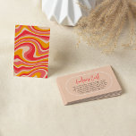 Editable Retro Groovy Hippie Modern Bridal Shower Enclosure Card<br><div class="desc">An enclosure card template that is made to match our Groovy Hippie Modern Arch Bridal Brunch collection. The design features modern calligraphy & a hot pink and orange hippie pattern. You can customize it for gift registry details, date night ideas, a honeymoon fund, a display shower, a game or raffle,...</div>