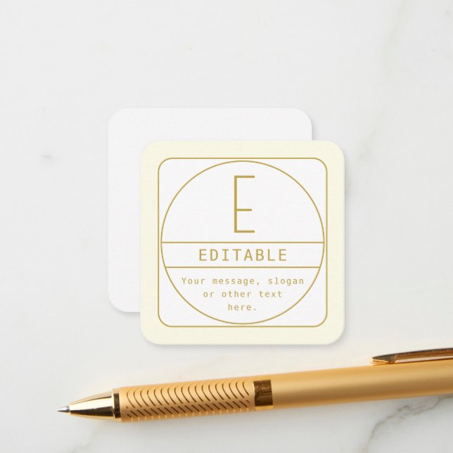 Editable Retro-modern Design Template Gold & White (Front/Back In Situ)