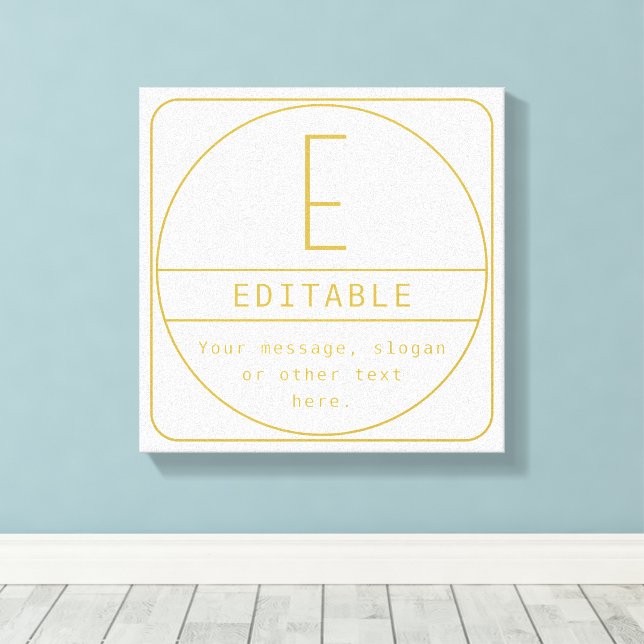 Editable Retro-modern Design Template Gold & White Canvas Print (Insitu(Wood Floor))