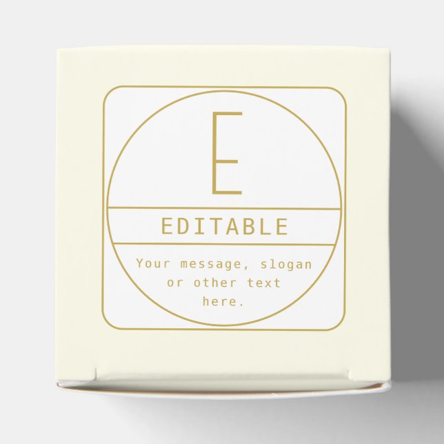Editable Retro-modern Design Template Gold & White Favor Box (Top)