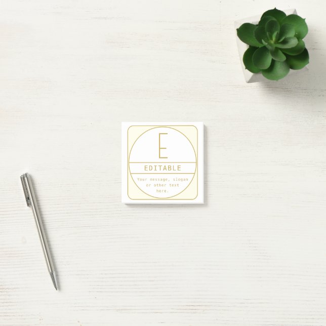 Editable Retro-modern Design Template Gold & White Post-it Notes (Office)
