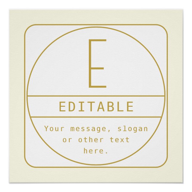 Editable Retro-modern Design Template Gold & White Poster (Front)