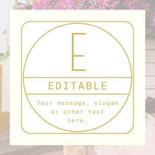 Editable Retro-modern Design Template Gold & White Window Cling