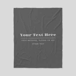 Editable Retro-Modern Text Template Dark Grey Fleece Blanket