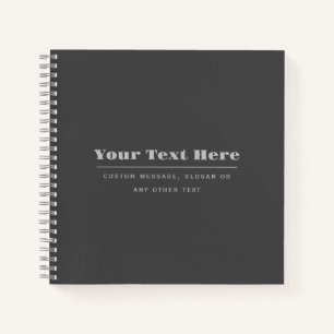 Editable Retro-Modern Text Template Dark Grey Notebook