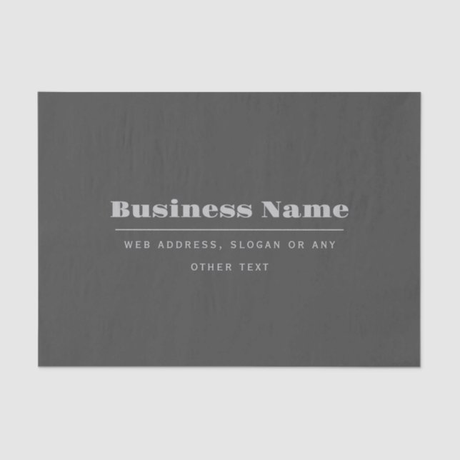 Editable Retro-Modern Text Template | Dark Grey  Tissue Paper (Front)