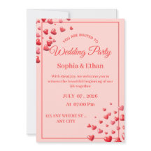 Editable Romantic Heart Wedding Invitation Card